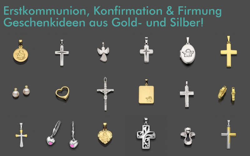 Viele Geschenkideen fr Paten Eltern Groeltern Familie und Freunde von Kindern zur Erst- Kommunion - Konfirmation - Firmung in den nchsten Monaten. Eine groe Auswahl an Kreuz Anhngern - Herzen - Schutzengel - Medaillons - Namen Gravur Anhnger und Armbnder. Wir fhren ein reichhaltiges und top modernes Sortiment an wertvollem Echt Schmuck in Gold 333, Gold 585, Weigold 333, Weigold 585 und Silber 925 (Sterlingsilber) Erstklassige Juwelier Qualitt von deutschen Herstellern zum gnstigen Preis. Besuchen Sie jetzt direkt unseren Facebook-Shop oder eBay: http:/stores.ebay.de/fachhandel-direkt